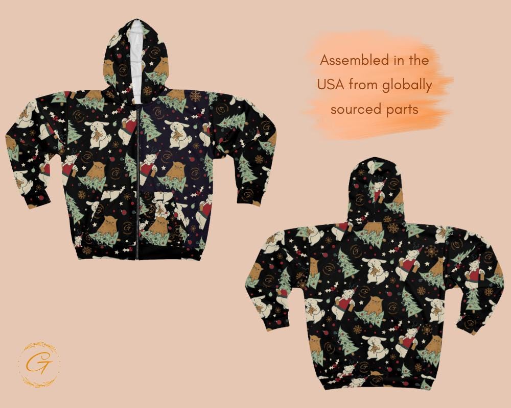 Anti Christmas Unisex Zip Hoodie All-Over Print