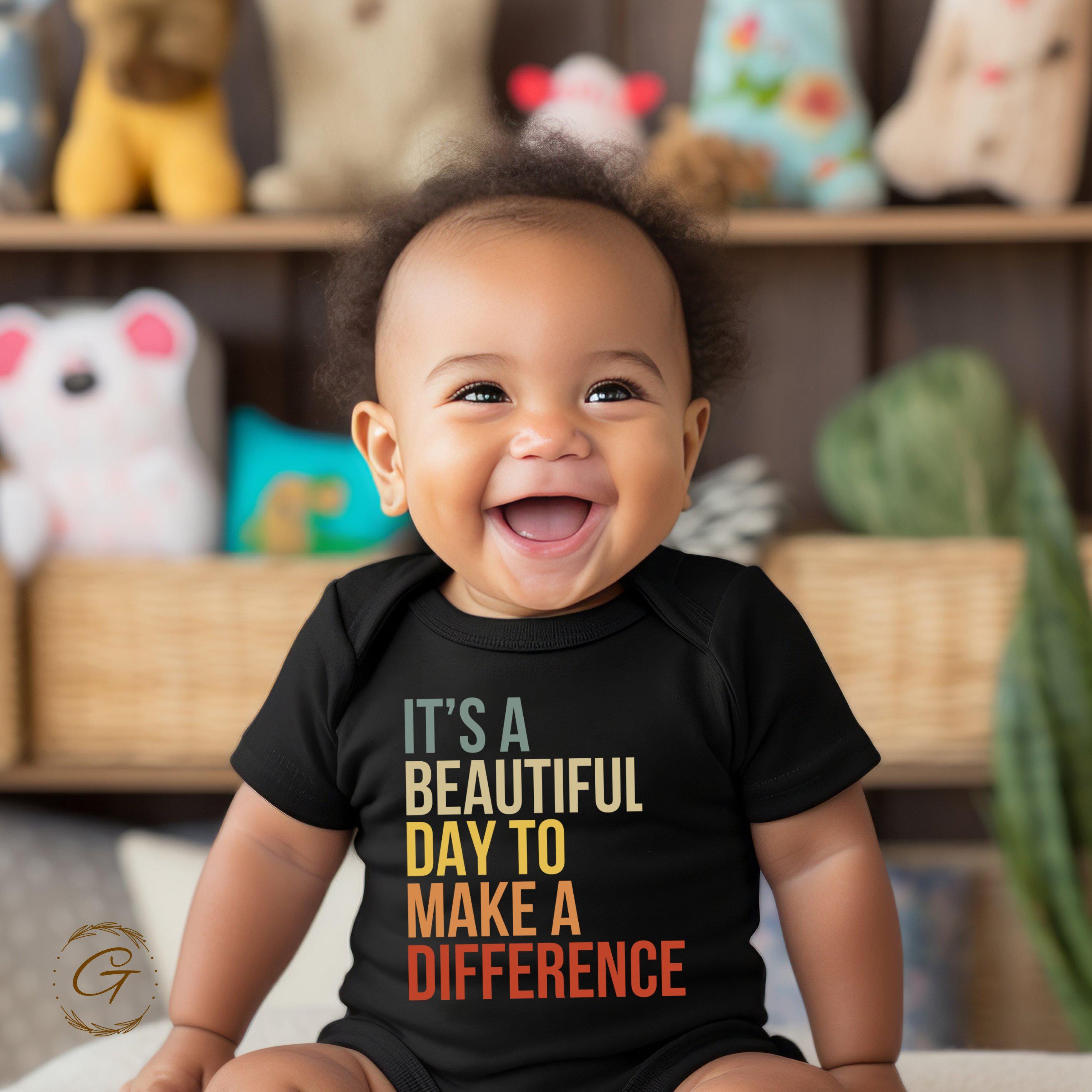 Inspirational Quote T-Shirt, 'It's a Beautiful Day to Make a Difference' Typography Tee