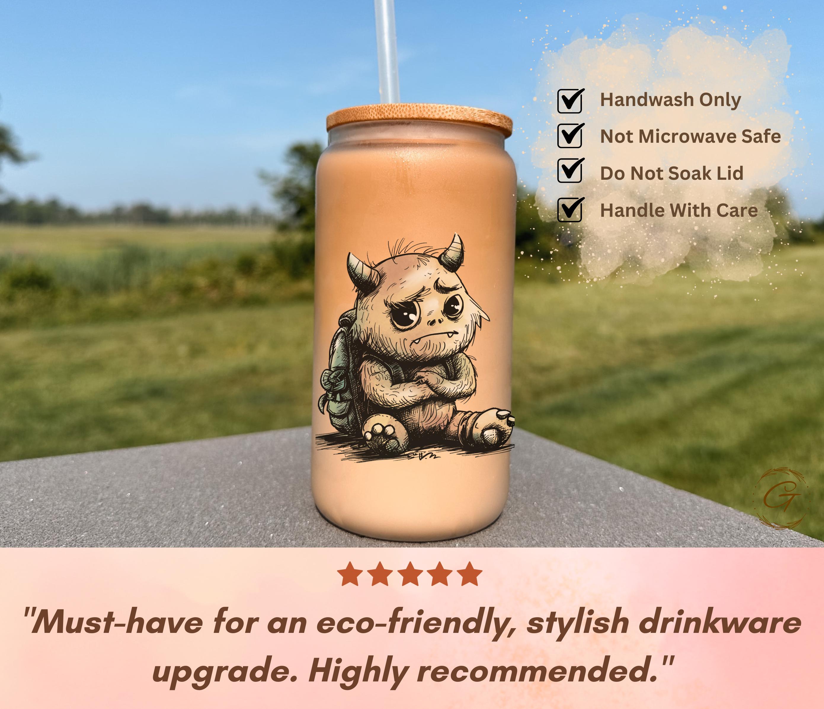 Cute Monster Design "Where Did Summer Go?" Frosted Glass Cup