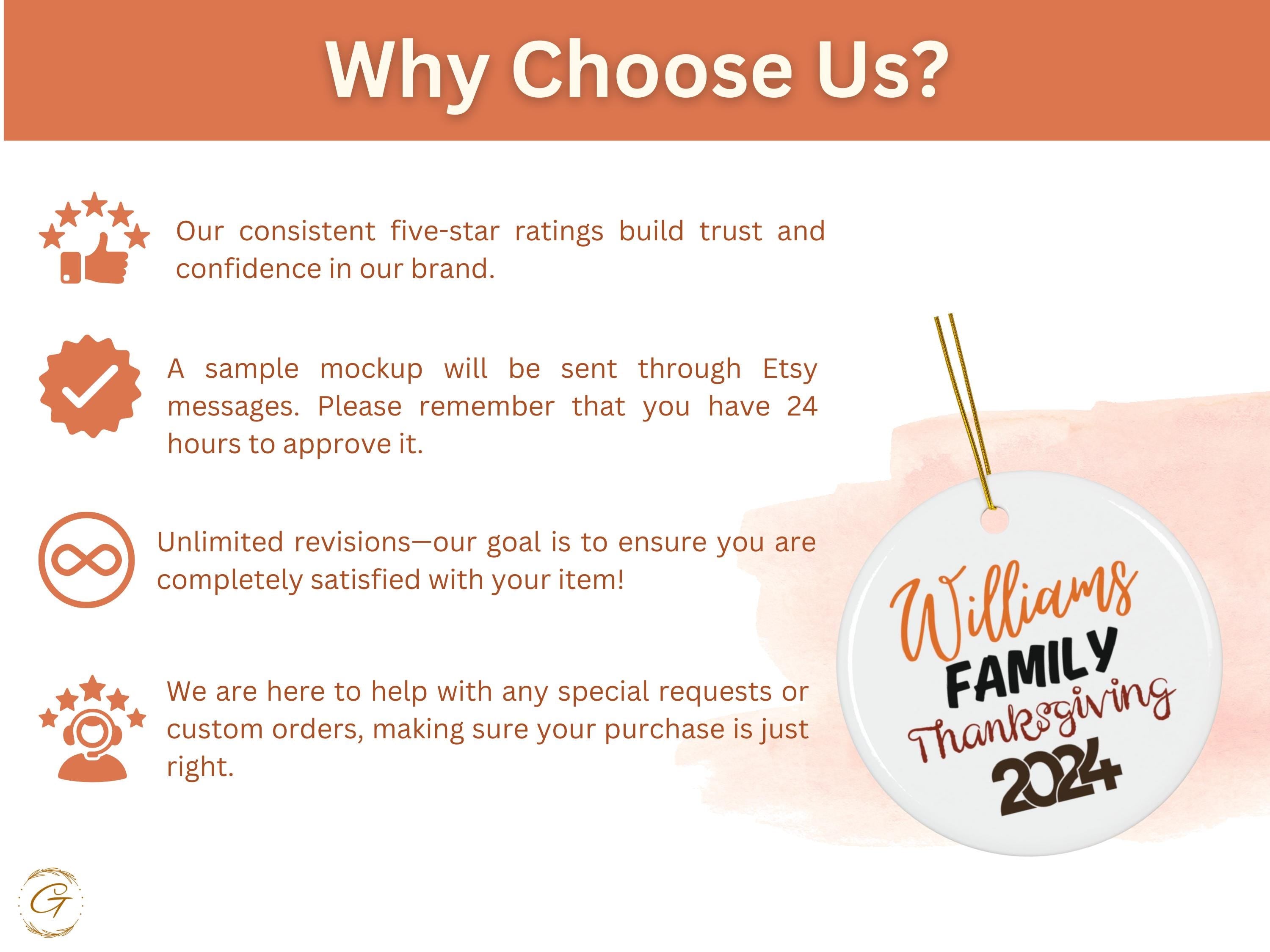 Personalized Family Thanksgiving Ornament 2024