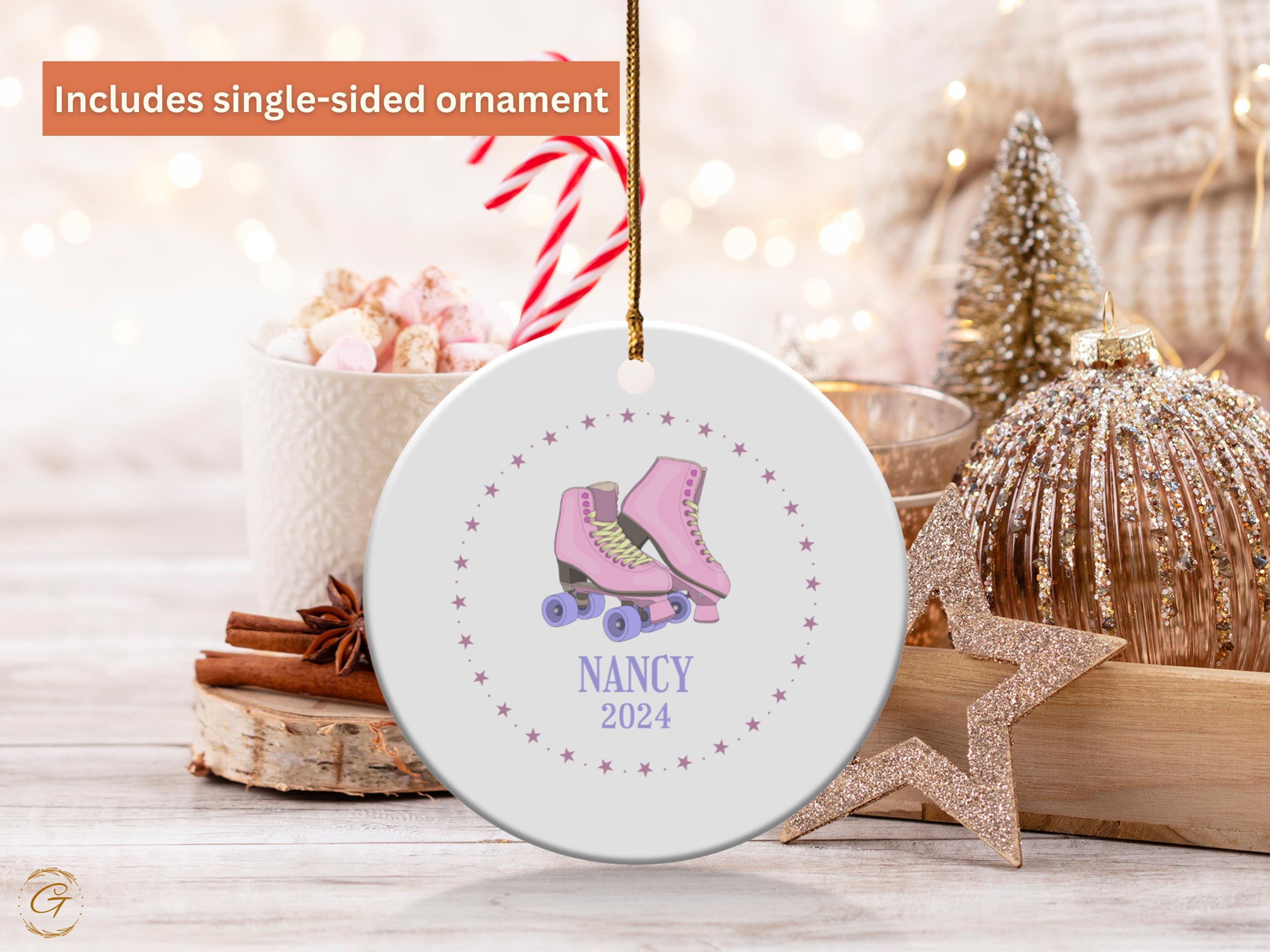 Personalized Retro Roller Skates Ornament, Custom Name Ornament