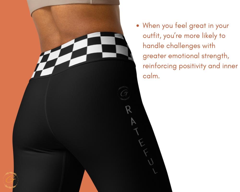 Checkered Black and White Yoga Leggings and Shorts - High-Waisted Activewear - Stylish Workout Gear - Organic Cotton Leggings -Soft Leggings