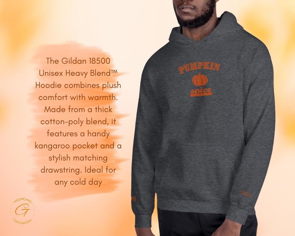 Halloween Pumpkin Spice Hoodie, Autumn Theme Hooded Sweatshirt, Cozy Hooded Pullover, Spooky Season Hooded Sweater, Halloween Pumpkin Hoodie