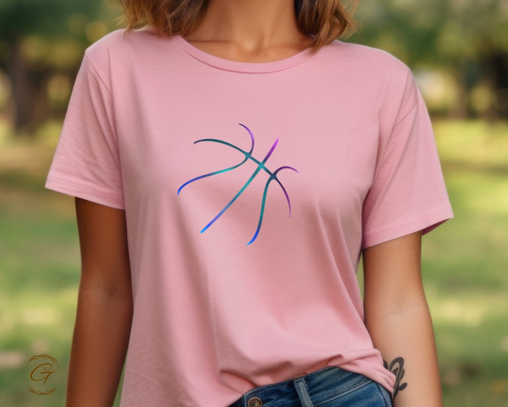 Minimalist Neon Basketball Hoop T Shirt product type