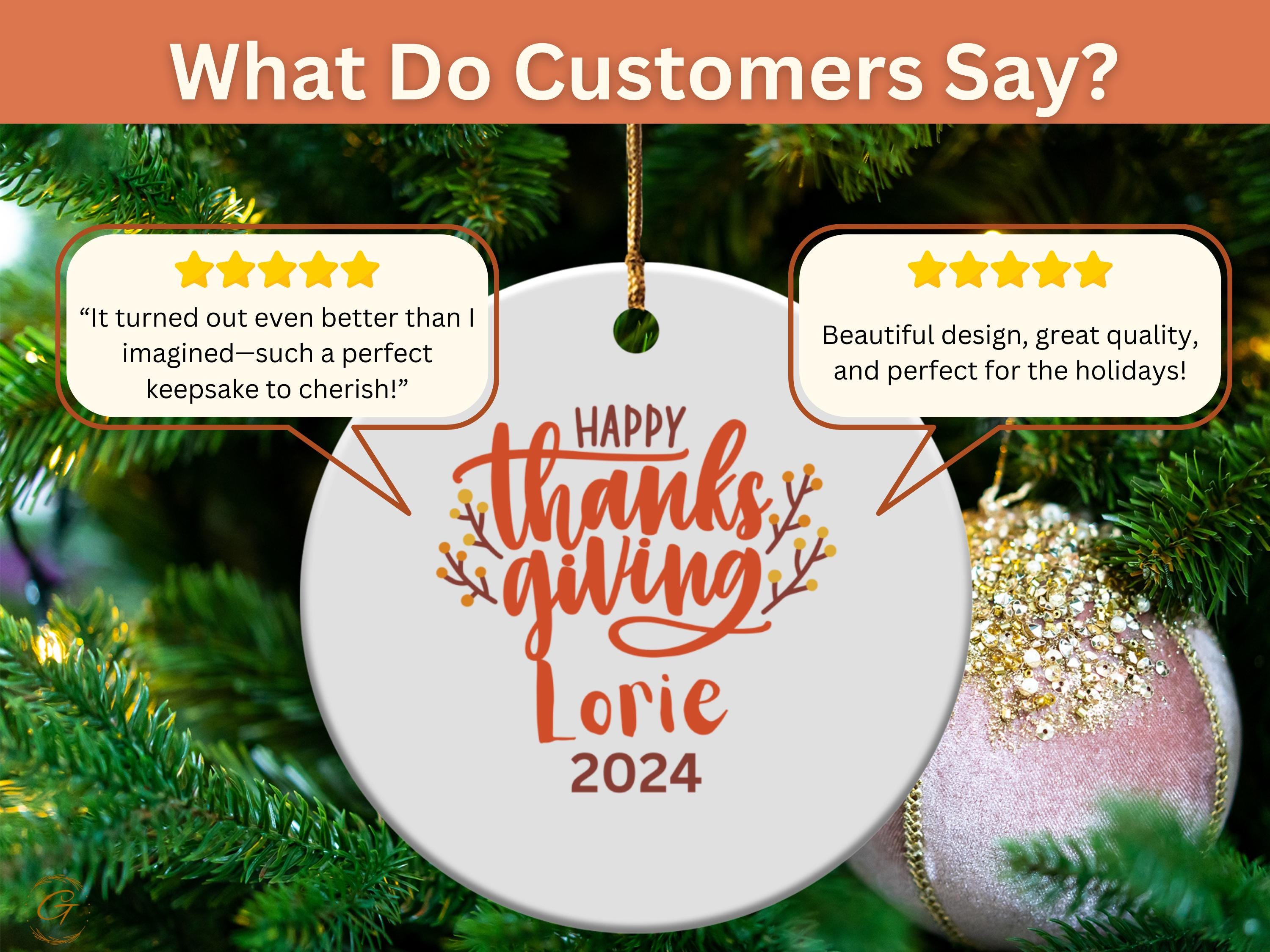 Personalized Thanksgiving Ornament, 2024 Festive Decoration Gift, Holiday Keepsake with Custom Name, Holiday Season Customized Keepsake Gift