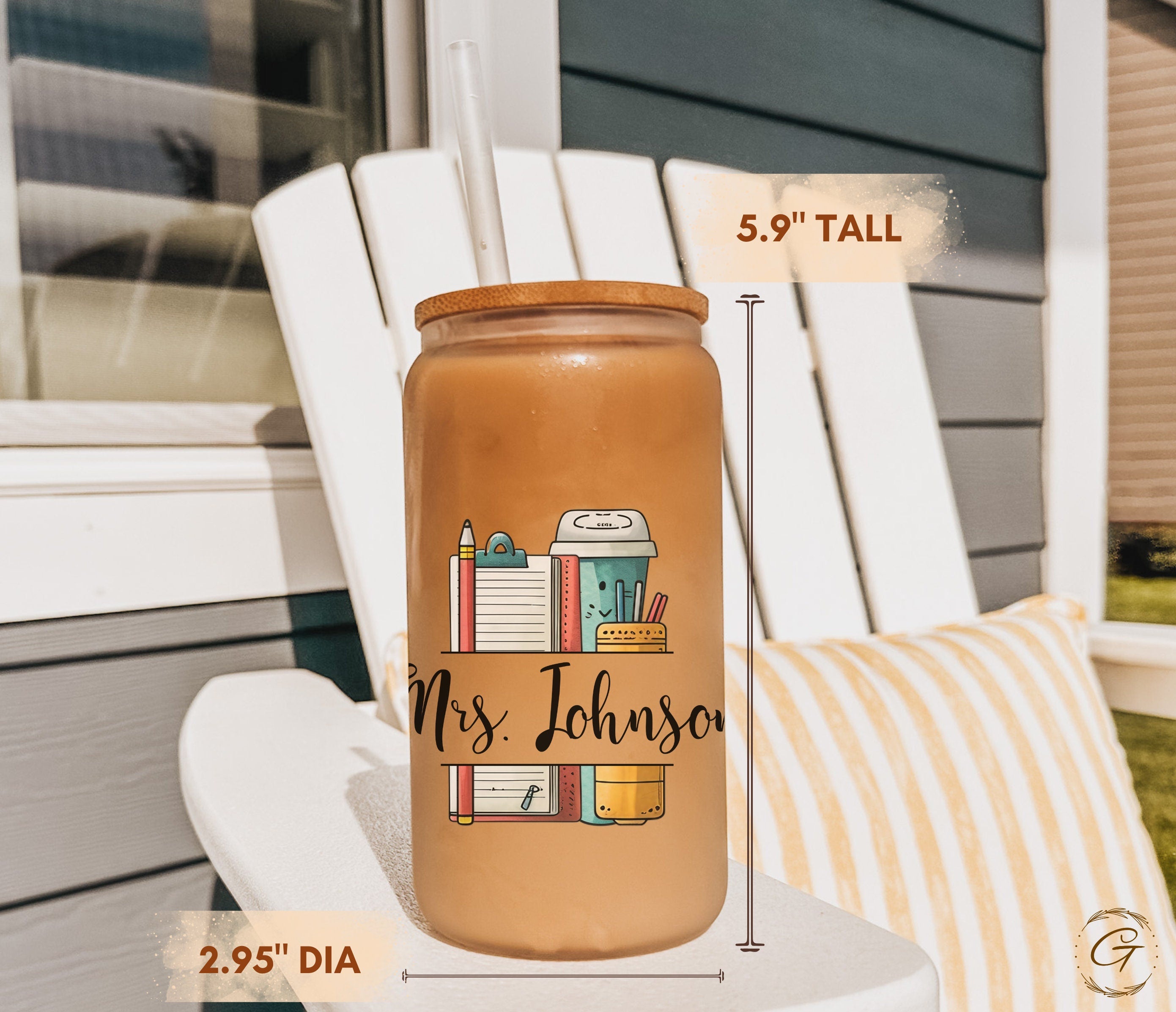 Teacher Appreciation Frosted Glass Cup