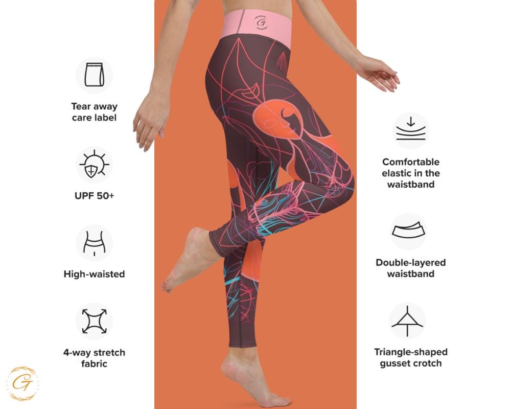 Dryad AOP Design Yoga Shorts and Leggings, Comfortable High-Quality Activewear, Perfect for Workouts Yoga and Everyday Wear, Stretchy Fabric