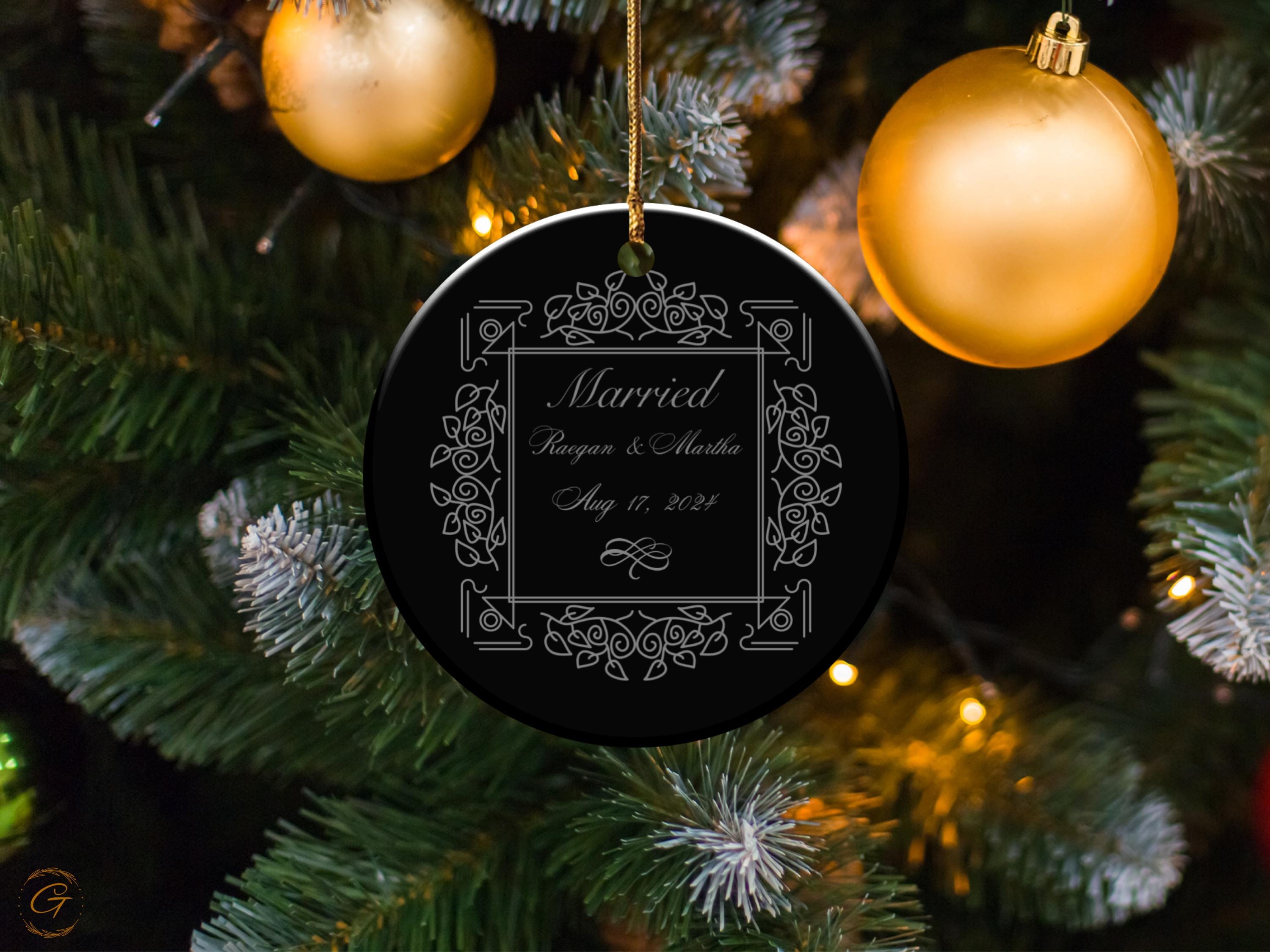 Personalized Elegant Wedding Ornaments, Personalized Wedding Keepsake Ornaments, Custom Marriage Date Decors, Unique Wedding Gifts Ornaments