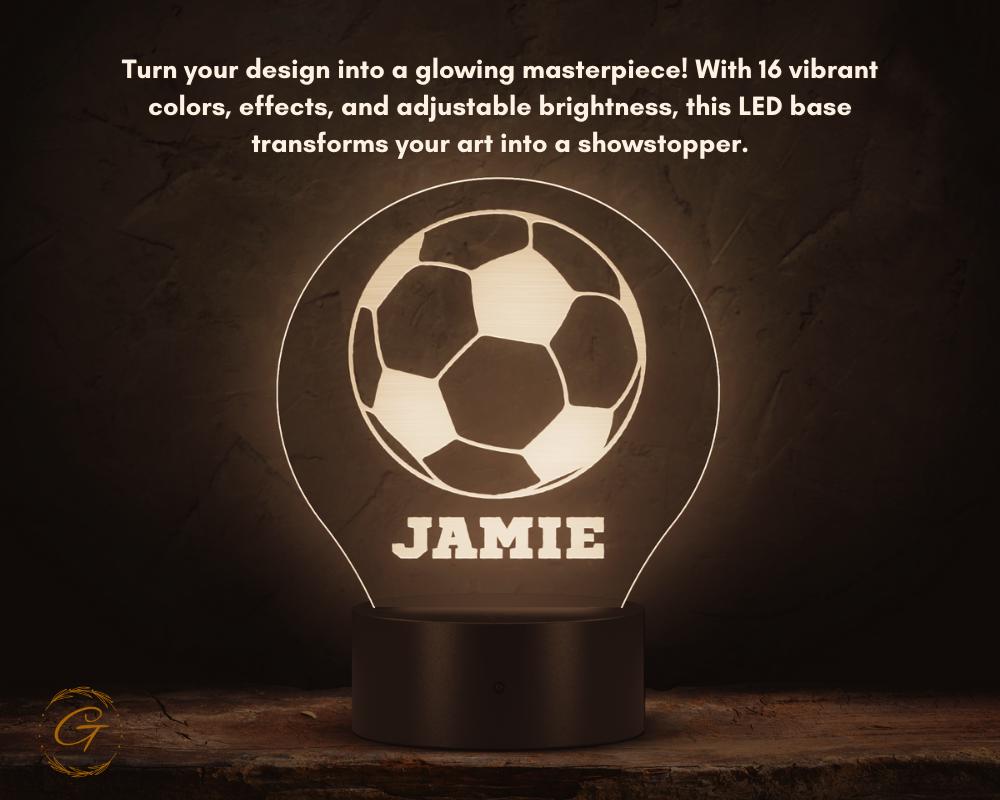 Sports Circle Acrylic LED Sign, Personalized Room Decor
