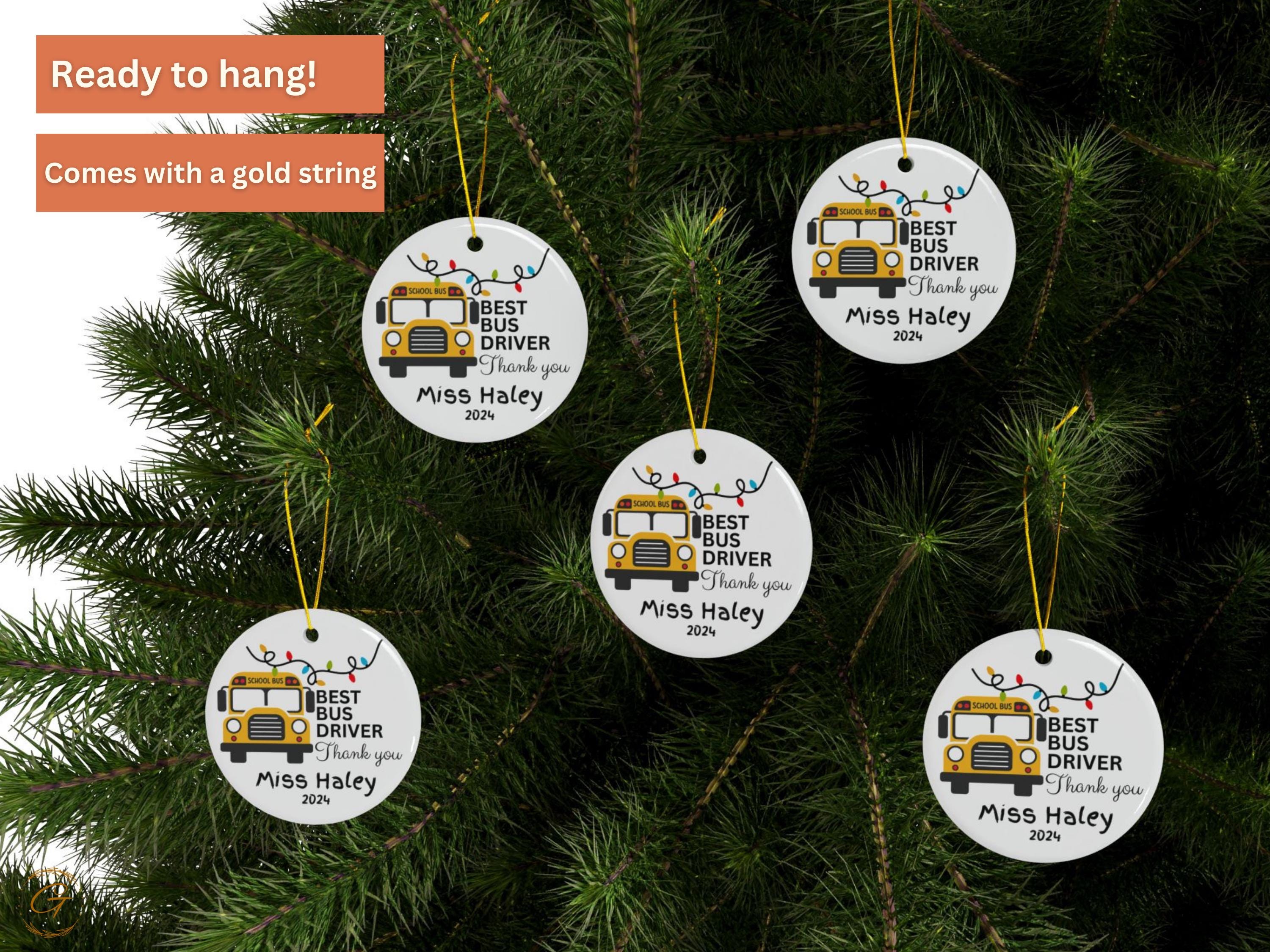 Personalized School Bus Driver Ornament, Best Bus Driver Gift, Personalized Christmas Ornament, Holiday Thank You, Teacher Appreciation 2024