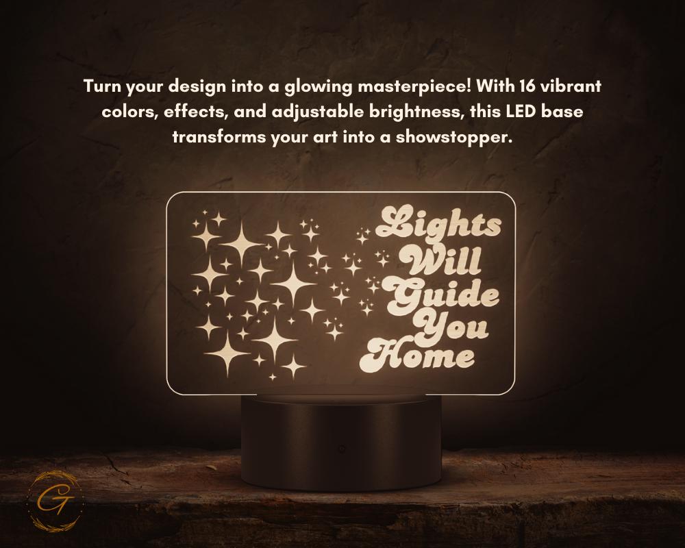 Lights Will Guide You Name Plate Acrylic LED Sign Inspirational LED Light Decor