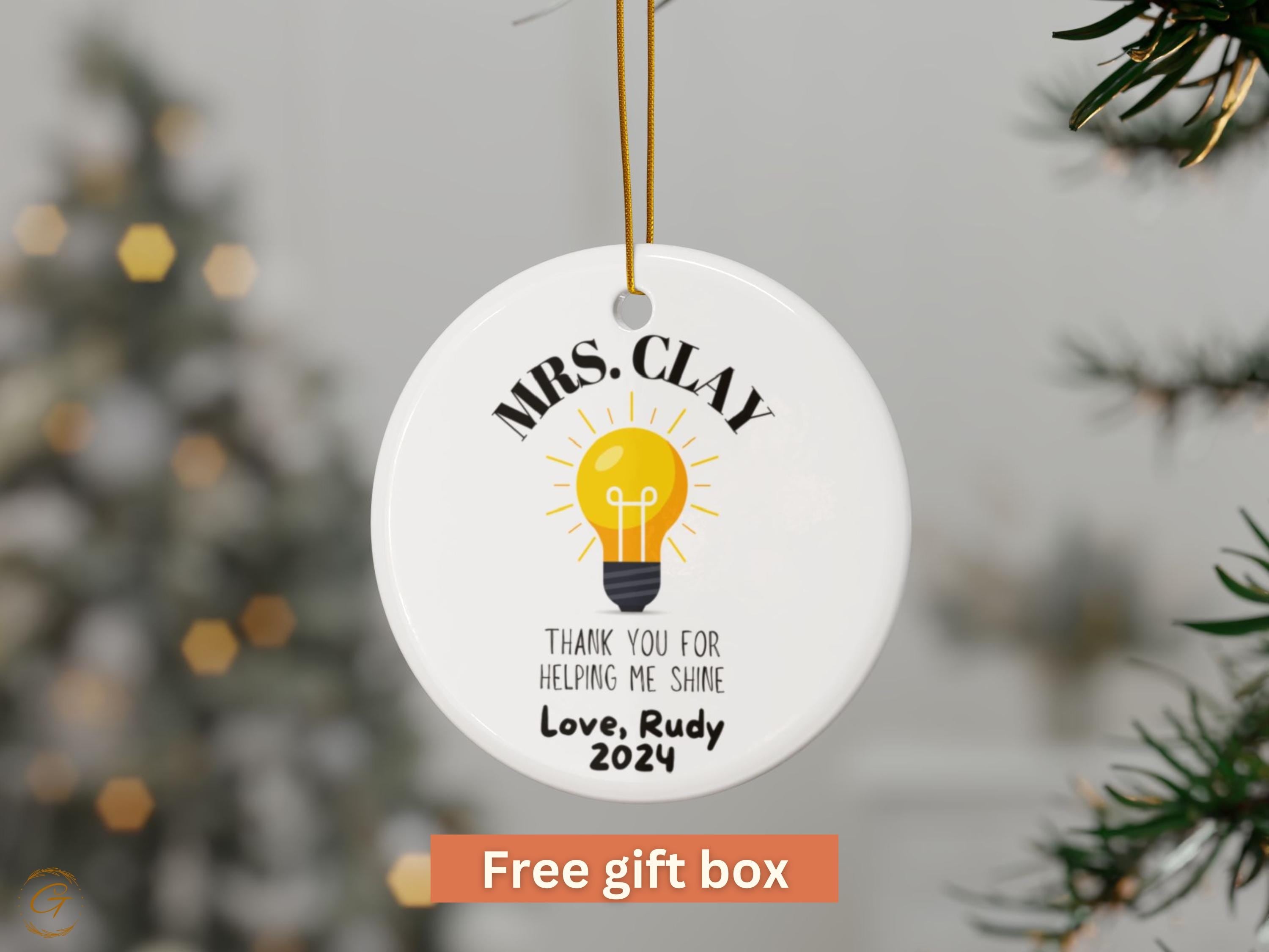 Personalised Teacher Appreciation Ornament, Teacher Appreciation Gift, 2024 Gift, Custom Teacher Thank You Gift, Christmas Ornament Keepsake
