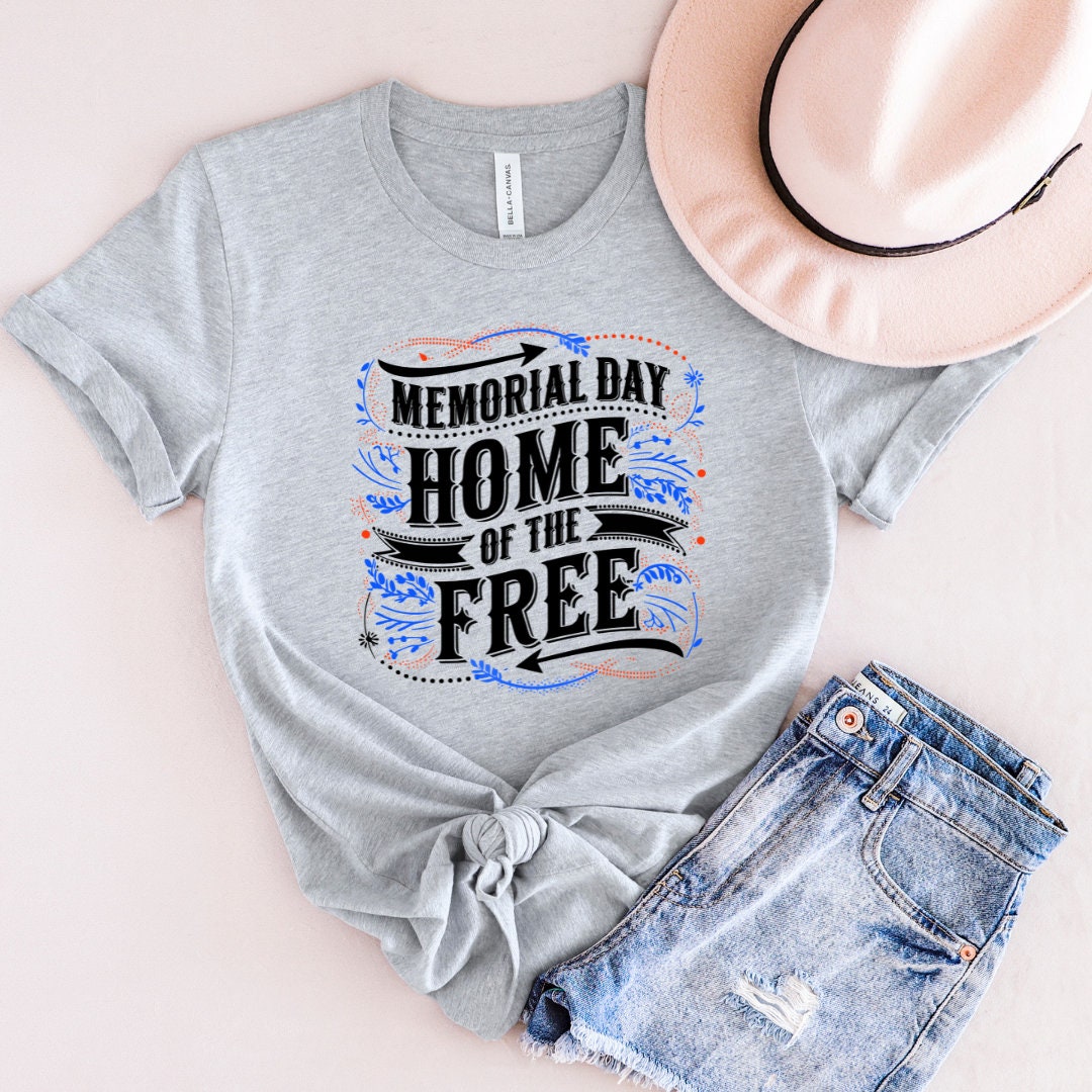 Memorial Day "Home of the Free" T-Shirt – Patriotic American Flag Graphic Tee