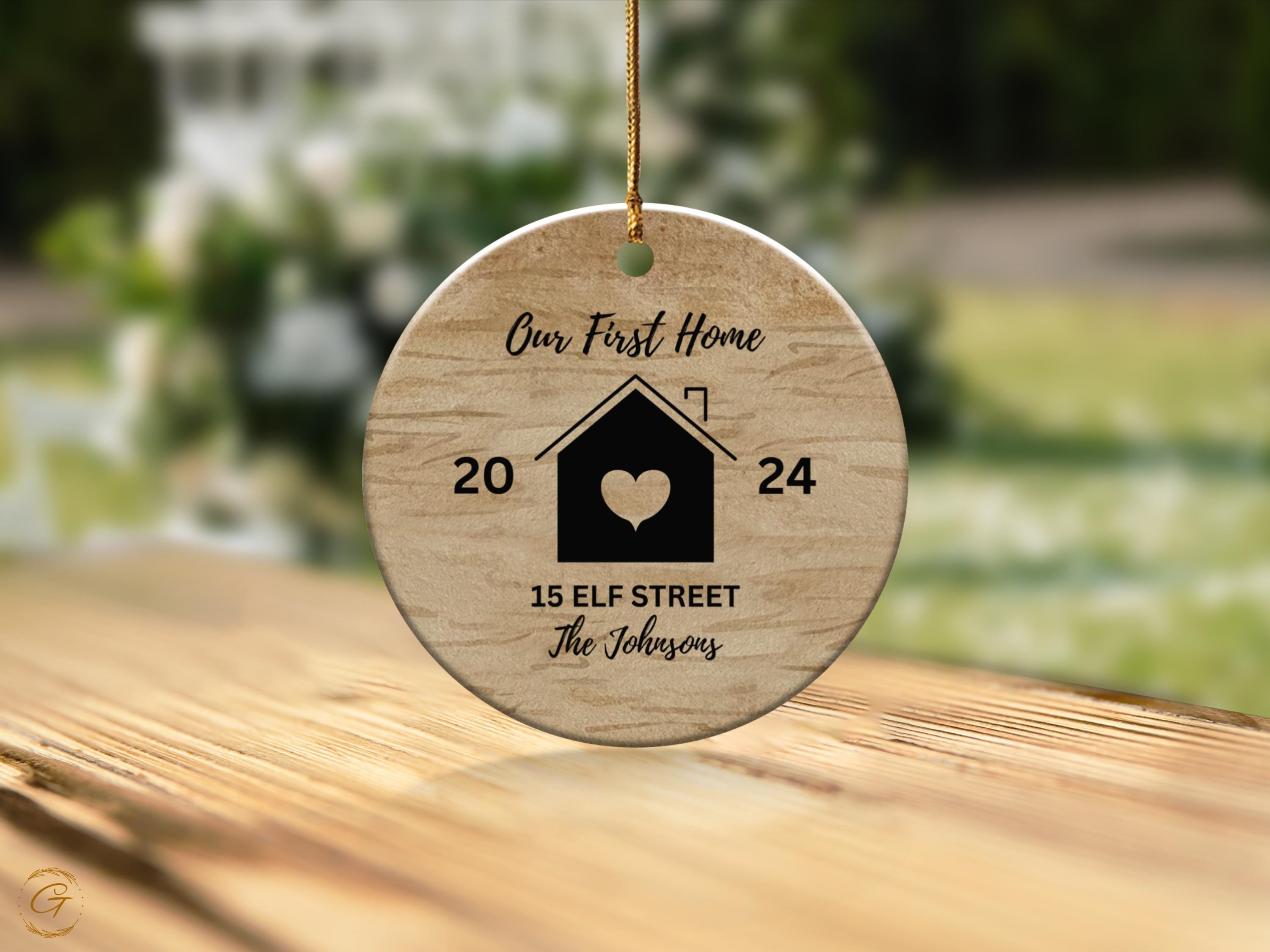 Personalize Housewarming Ornament, Custom Family Ornament, New Home Gift, Home Sweet Home Keepsake, First Home Decoration, Gift for Neighbor