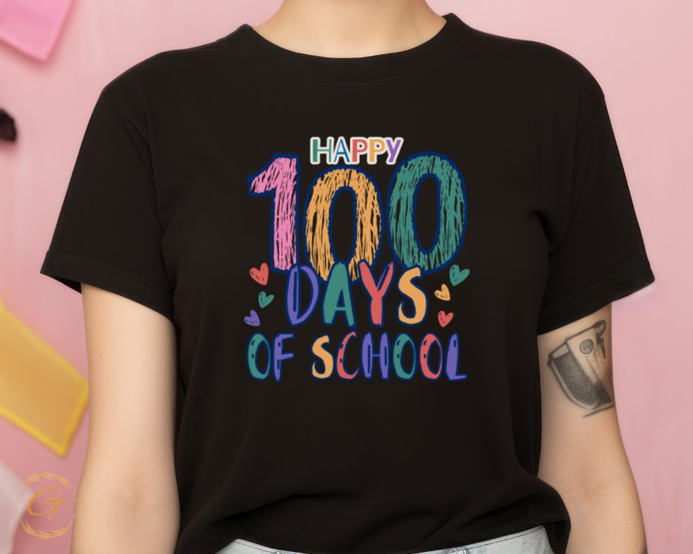 Happy 100 Days of School Colorful T-shirt product type