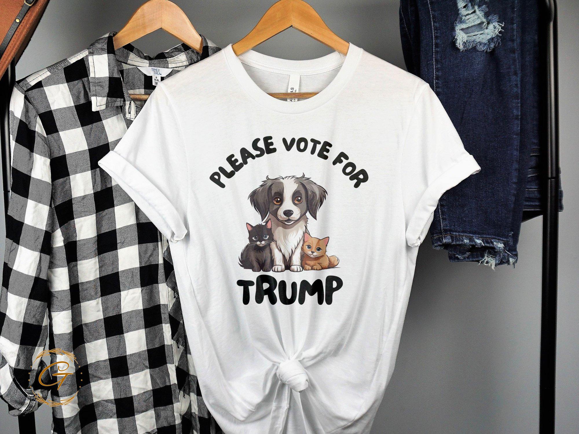 Trump T-Shirt, Political Cute Dog and Cat Vote Tee