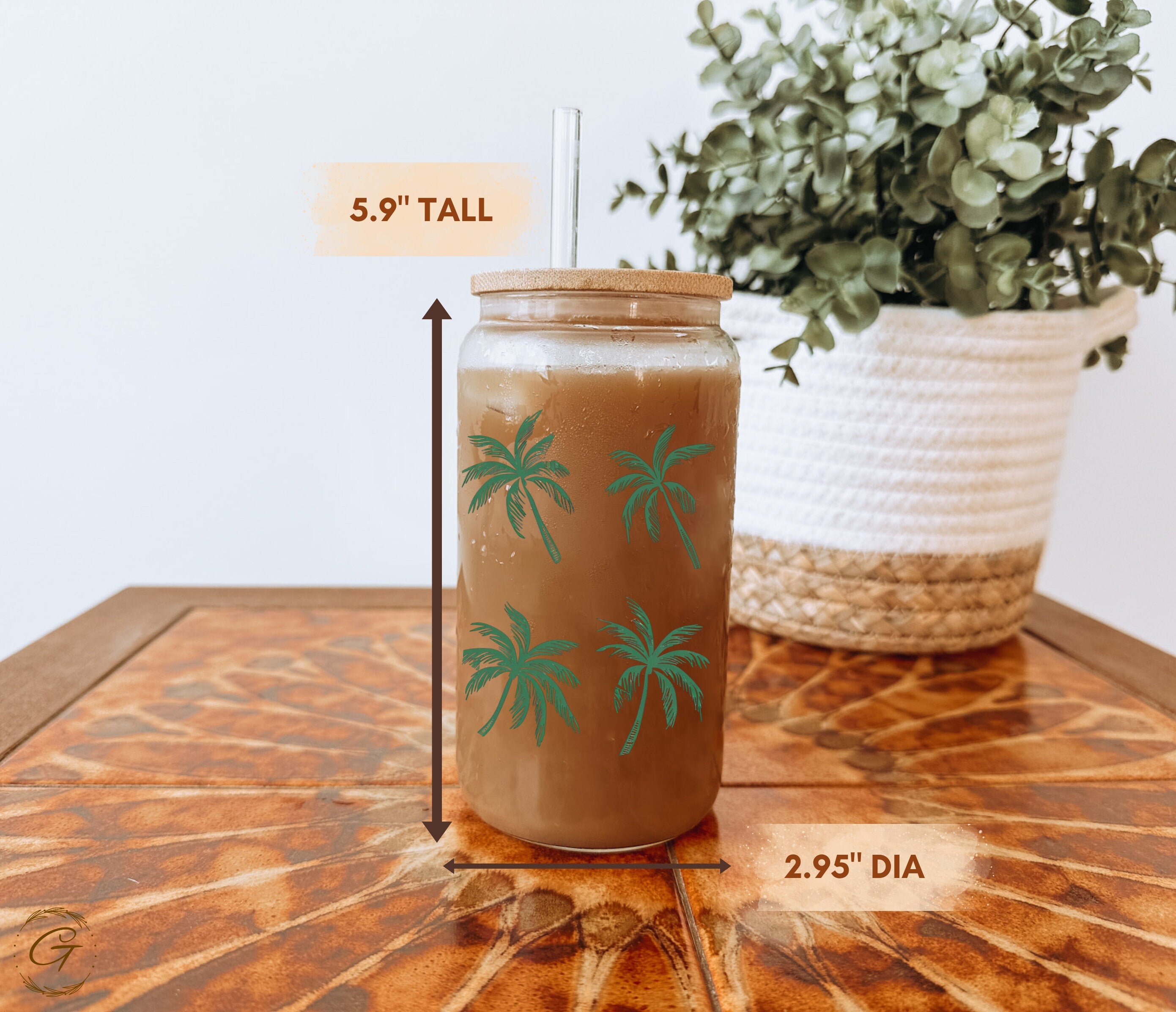16oz Tropical Palm Trees Libbey Cup