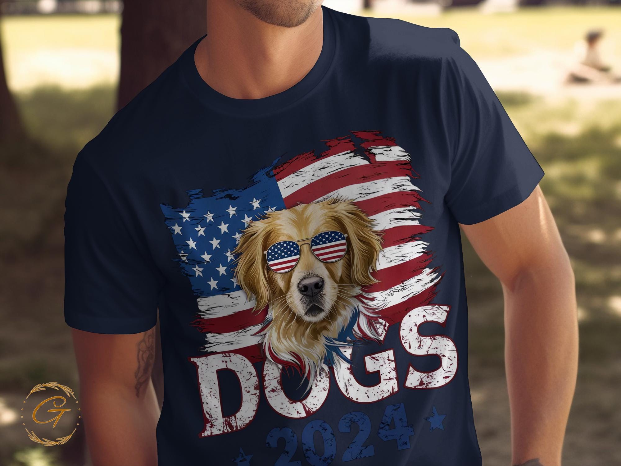 Patriotic Dogs 2024 Design T-Shirt USA 2024 Dog Lovers T-shirt