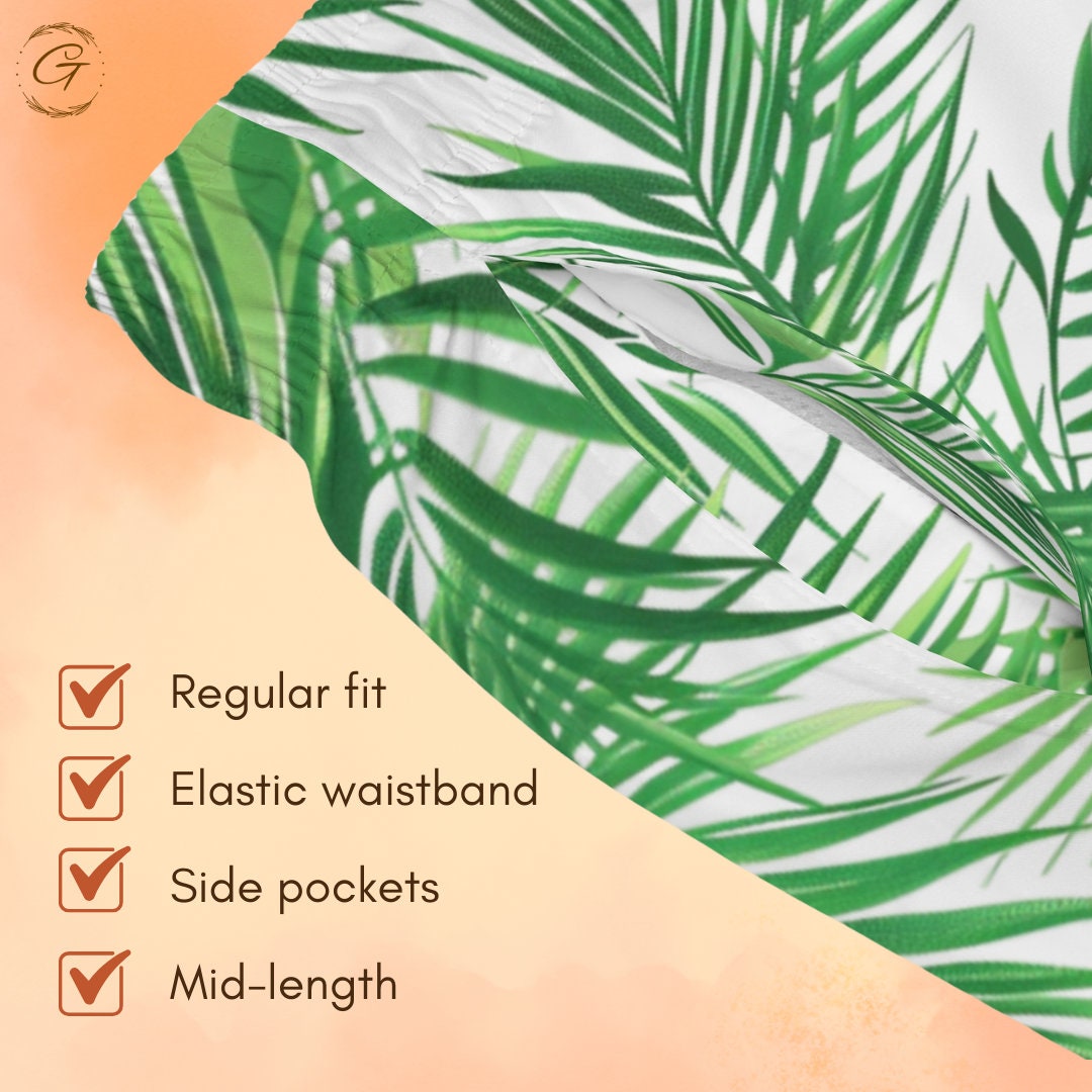 Tropical Palm Tree AOP Design Swim Trunks