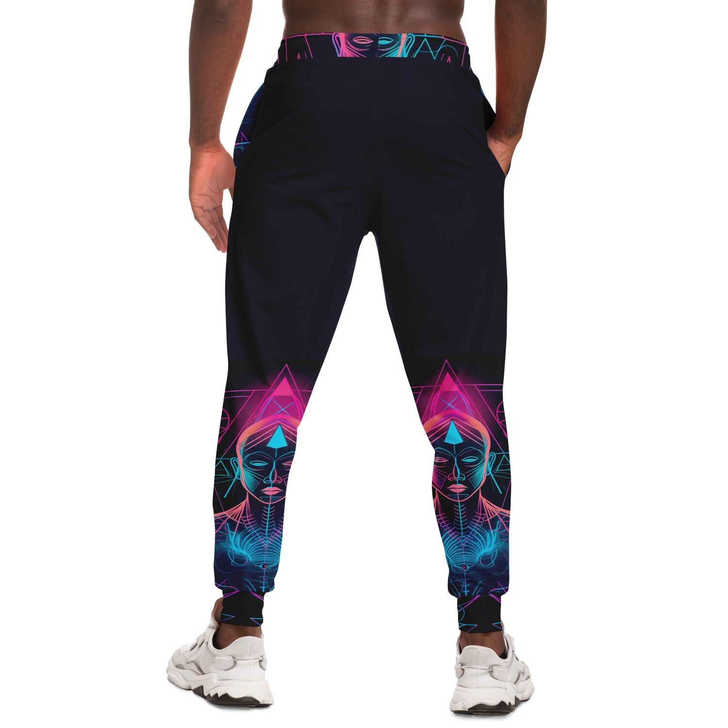 Neon Spiritual Enlightenment Joggers – Psychedelic Buddha Sweatpants