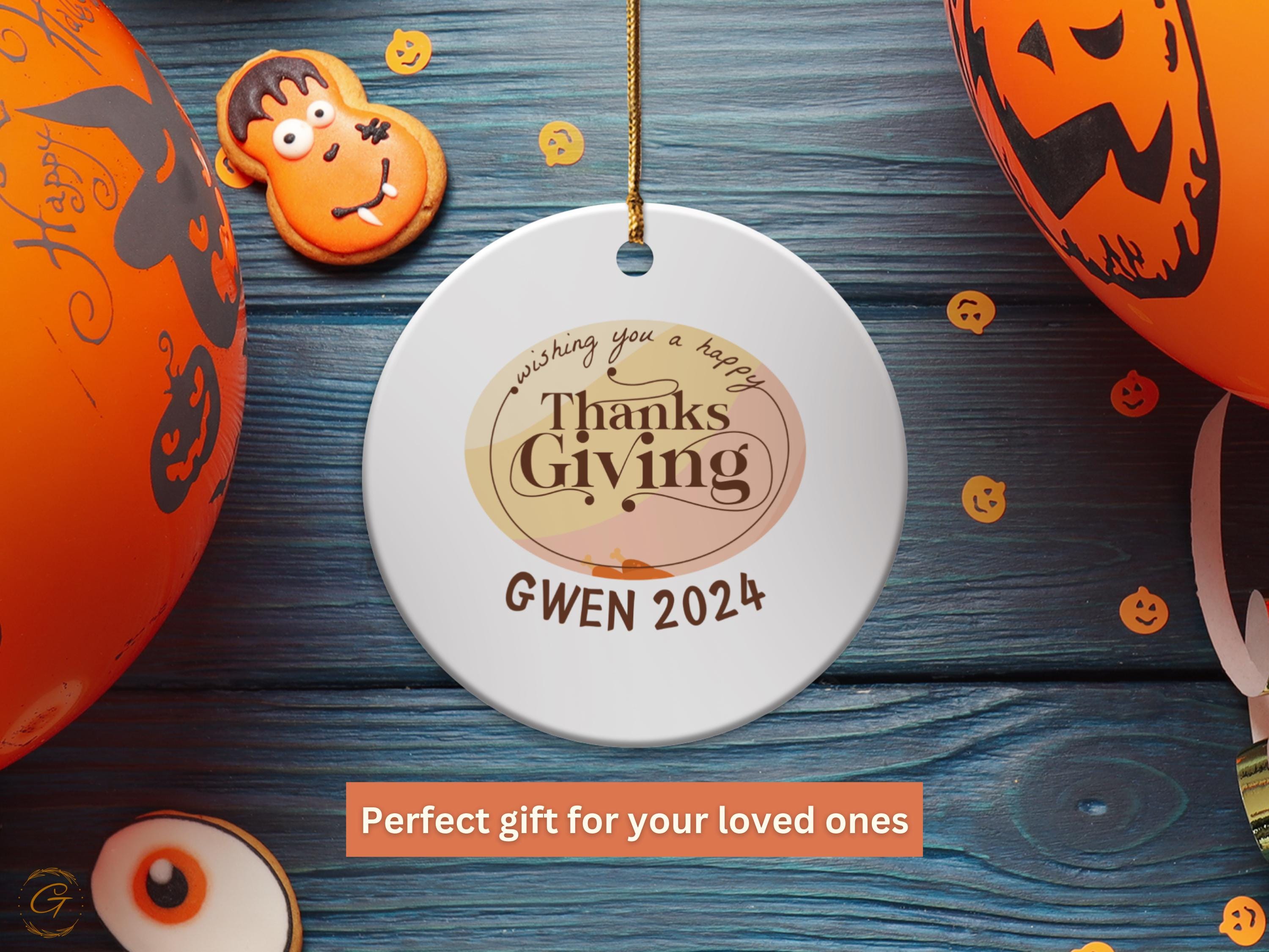 Personalized Happy Thanksgiving Ornament, Personalized Thanksgiving 2024 Decoration, Custom Thanksgiving Keepsakes, Autumn Holiday Ornaments