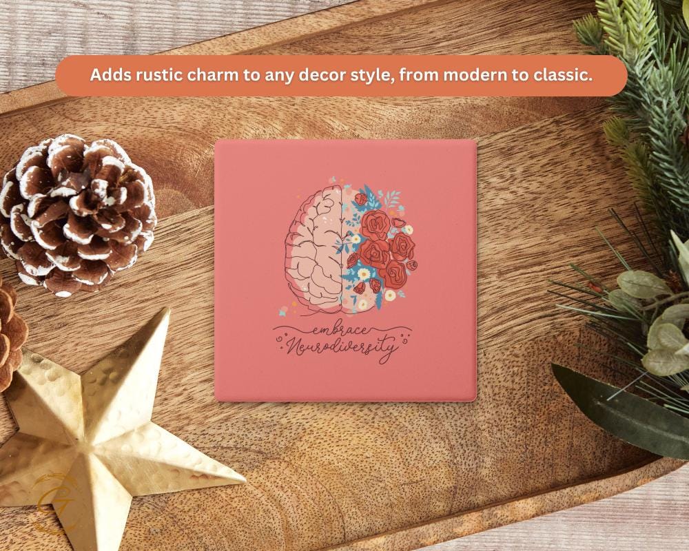 Embrace Neurodiversity Square Soapstone Coasters