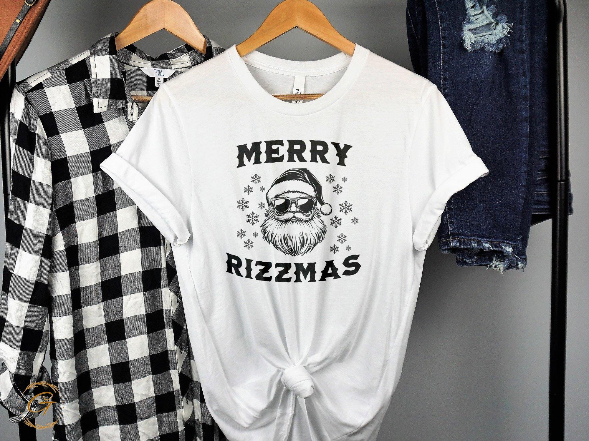 Christmas T-Shirt, Merry Rizzmas Santa Beard Christmas Tee