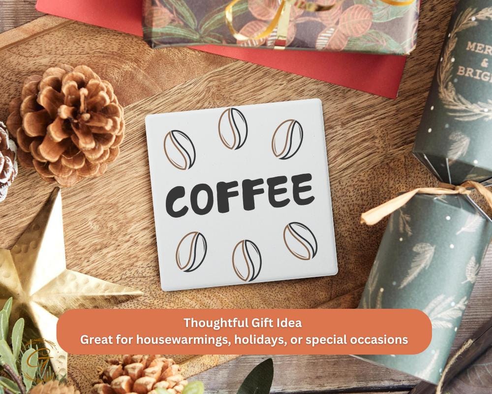 Soapstone Coaster Coffee Beans Design