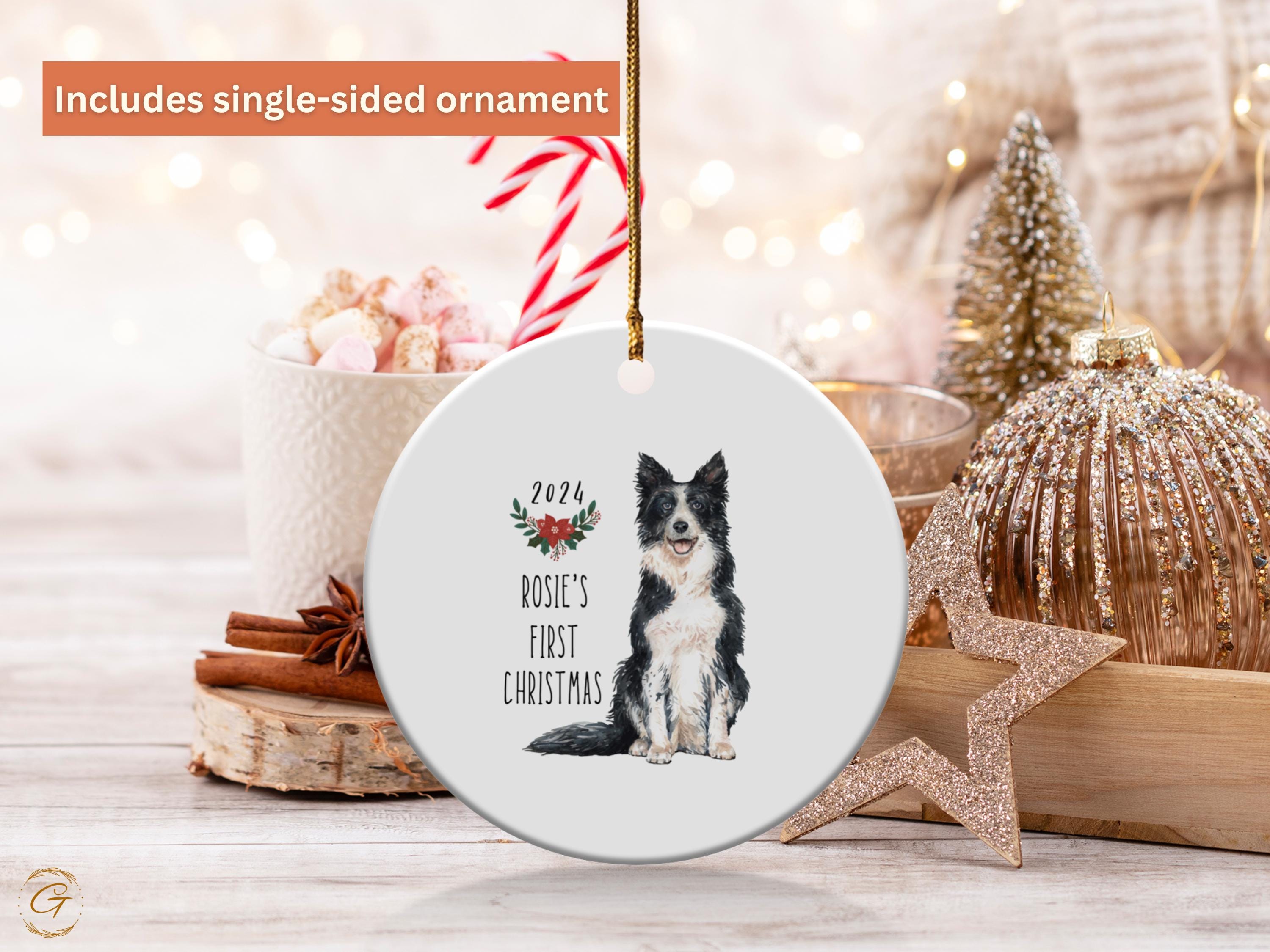 Personalized Dog Christmas Ornament, 2024 Christmas Keepsake, Custom Pet Ornament, First Christmas Gift, Holiday Decors, Pet Lovers Dog Gift