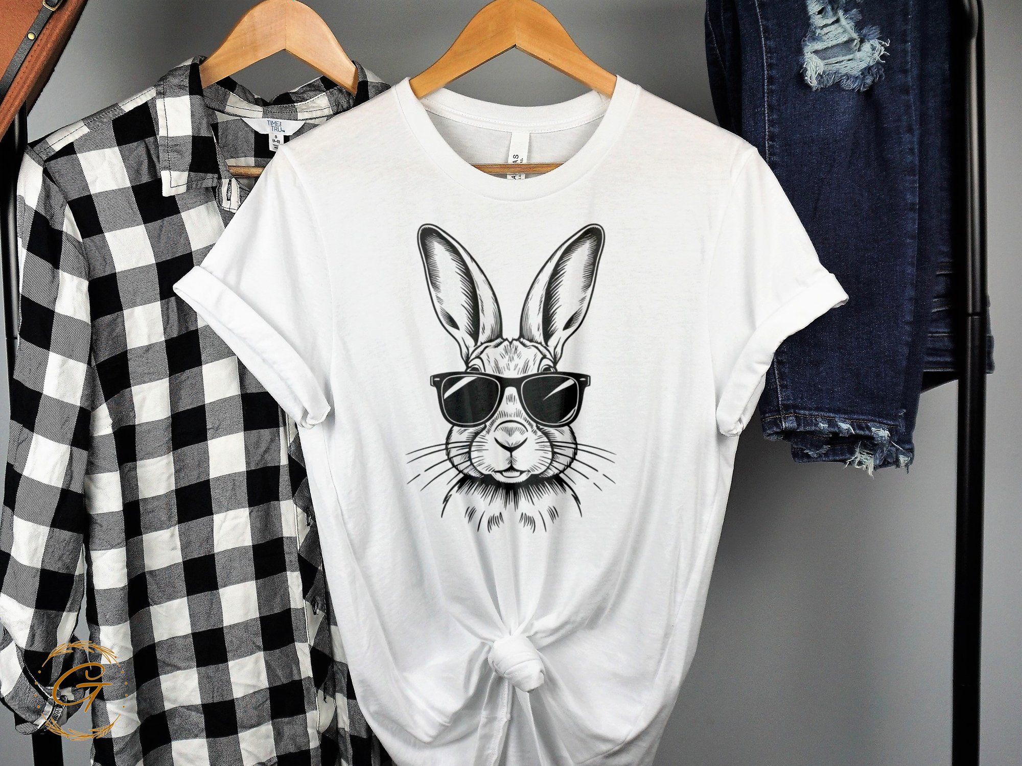 Trendy Graphic Shirt with Cool Bunny Print product type