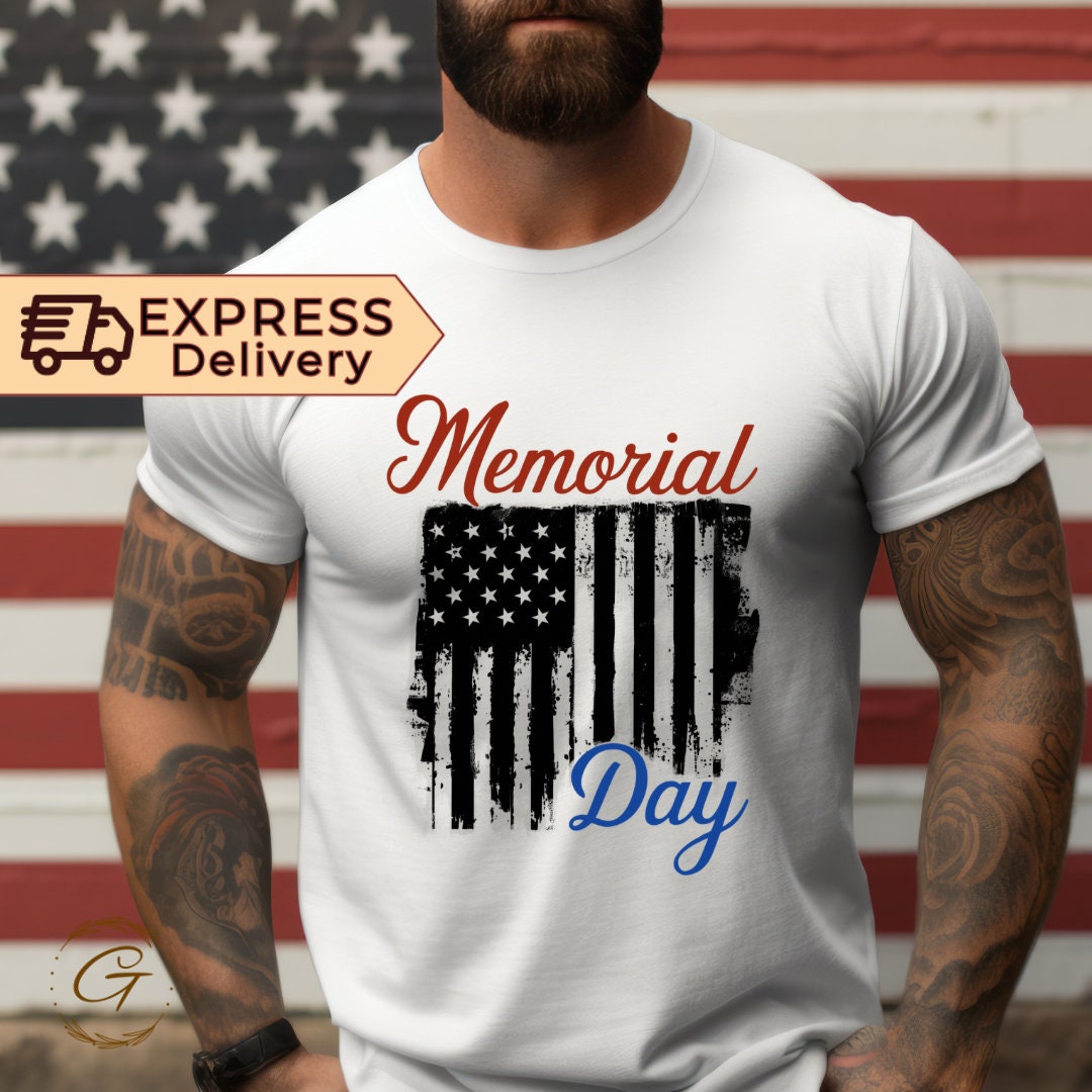 Patriotic Memorial Day T-Shirt – USA Flag Graphic Tee