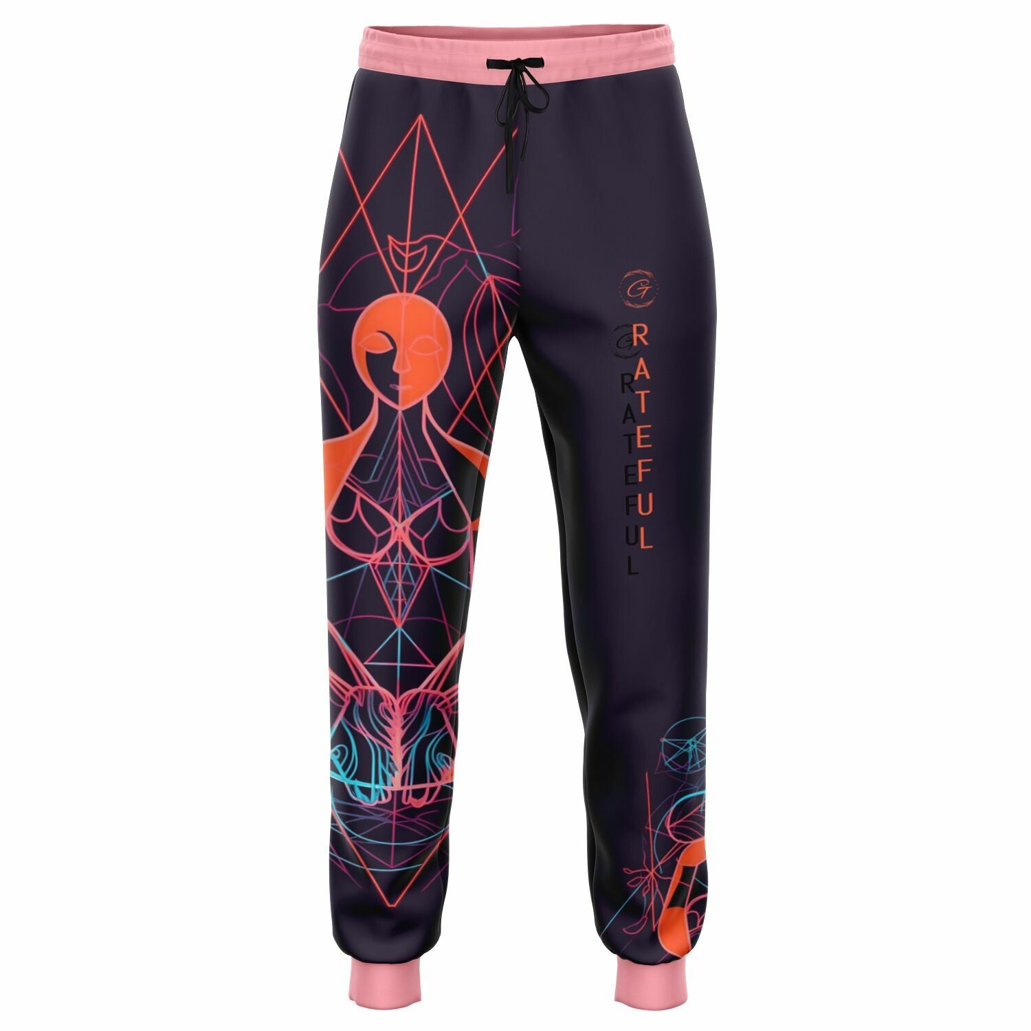 Neon Sacred Geometry Joggers – Spiritual Aesthetic Sweatpants for Men & Women
