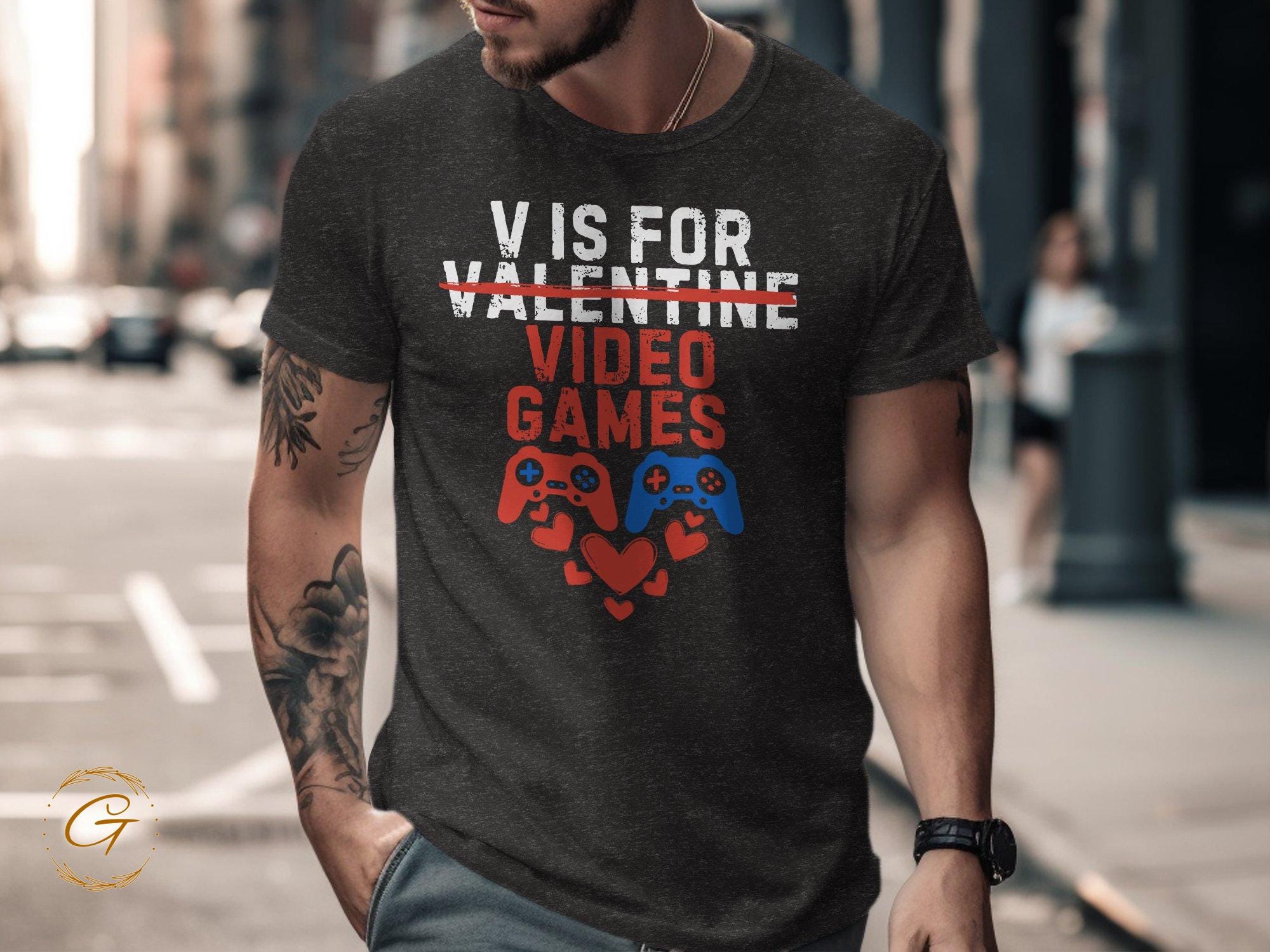 Valentine Retro Style Video Games Tee