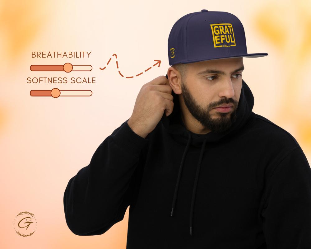 Grateful Snapback Hat Embroidered Design
