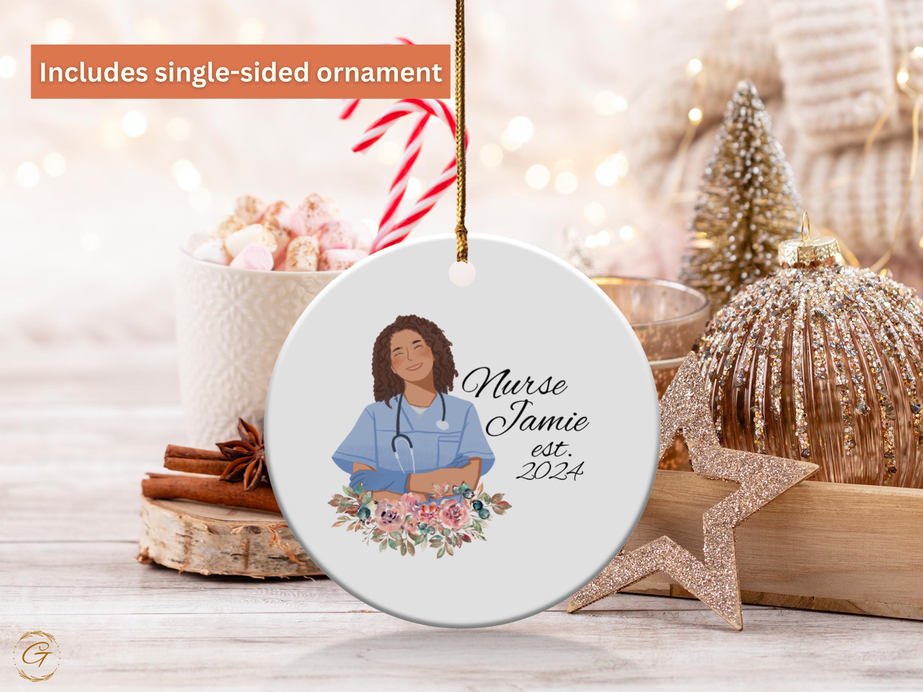 Personalized Nurse Ornament, Custom Nurse Gift, Nursing Graduation 2024, Custom Healthcare Decoration, Stethoscope Keepsake Holiday Nurse RN