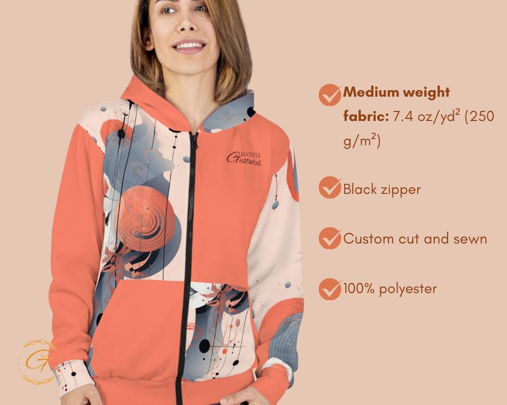 Quantum Pastel Design Unisex Zip Hoodie All-Over Print