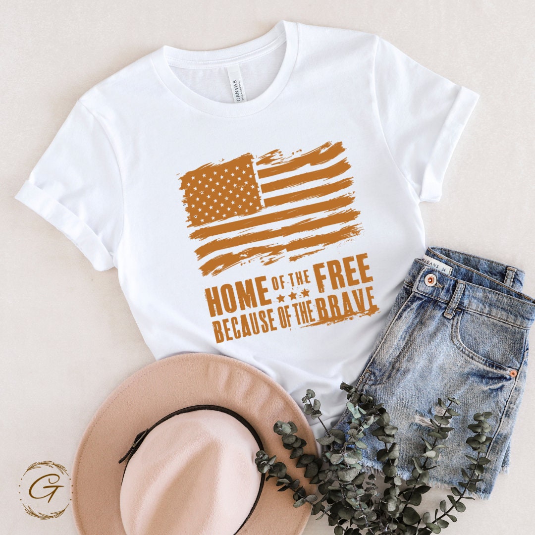 Vintage American Flag "Home of the Free" T-Shirt – Retro Patriotic Graphic Tee