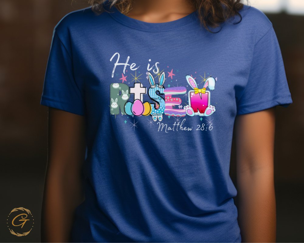He is Risen Matthew 28:6 colorful design product type