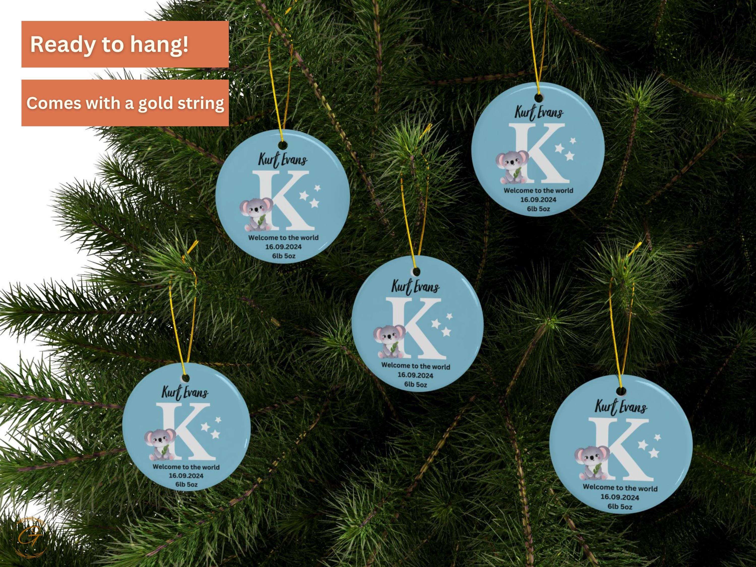 Personalized Baby Koala Ornament, Nursery Decor