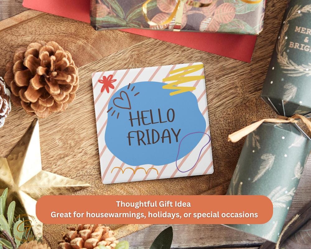 Soapstone Coaster with Hello Friday with Cork Backing