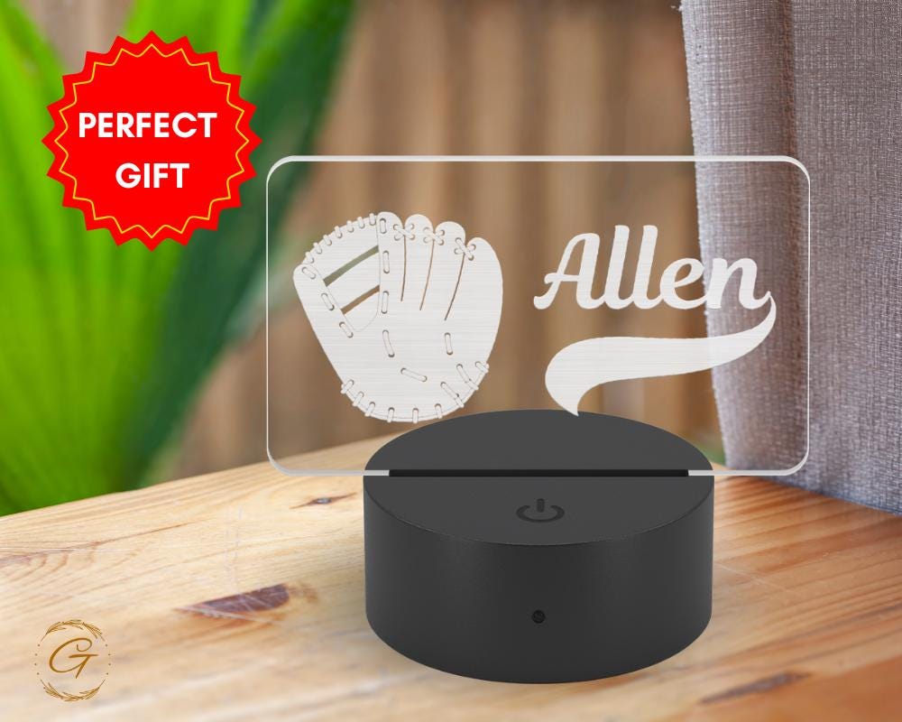 Baseball Personalized Name and Sports Name Plate Acrylic LED Sign