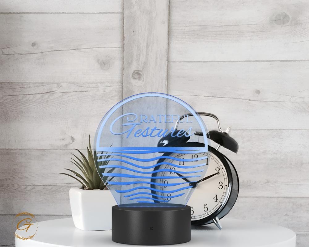 GG Wave Circle Acrylic LED Sign Modern Home Decor Light