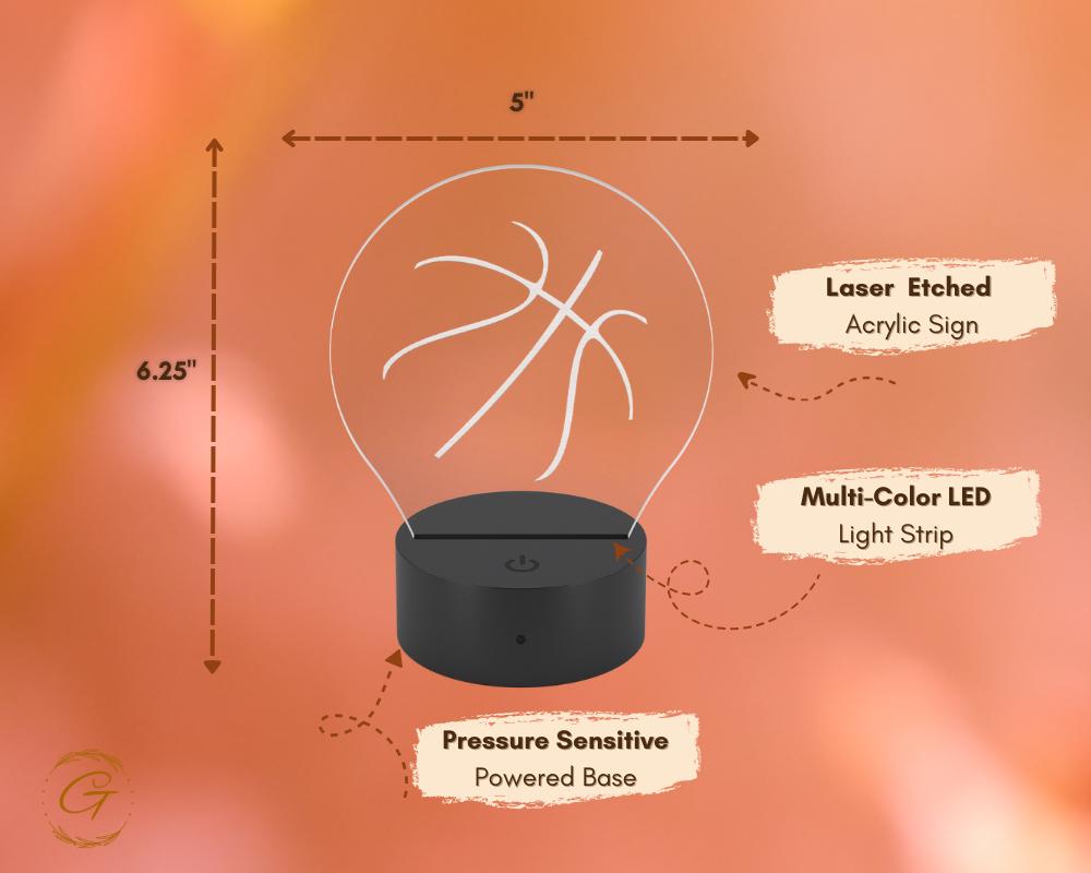 Basketball Circle Acrylic LED Sign