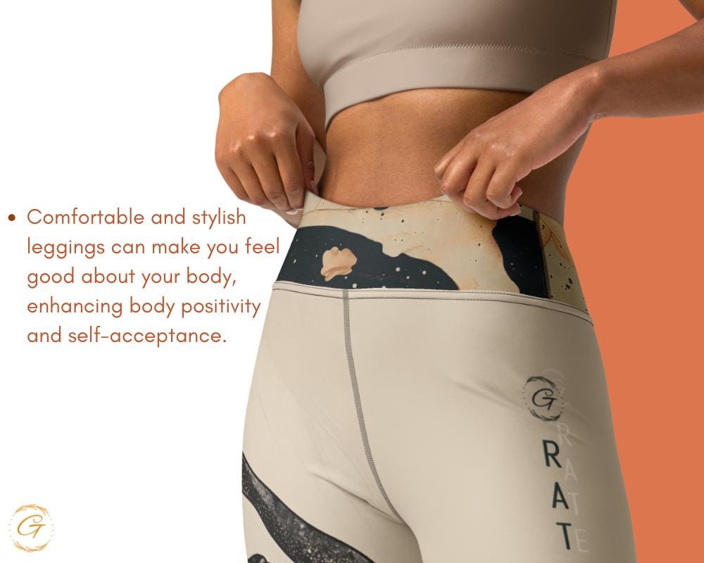 Abstract Beige Splatter AOP Yoga Leggings and Shorts | Unique AOP High-Waisted Activewear | Comfortable Gym Yoga Legging & Shorts for Women