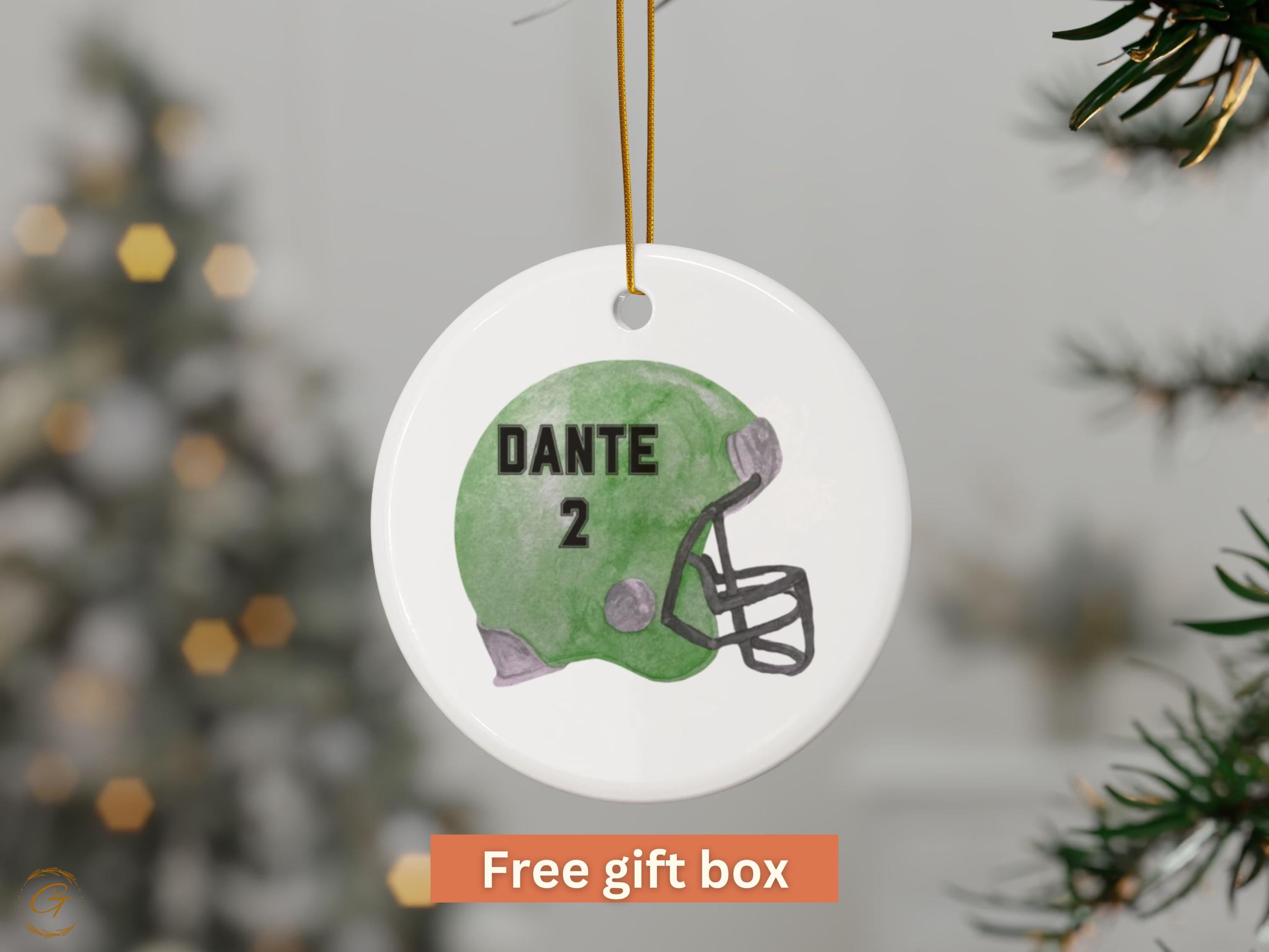 Personalized Football Helmet Ornament, Custom Name Decoration, Unique Sports Fan Gift, Holiday Tree Decor, Kids Room Decor, Holiday Keepsake