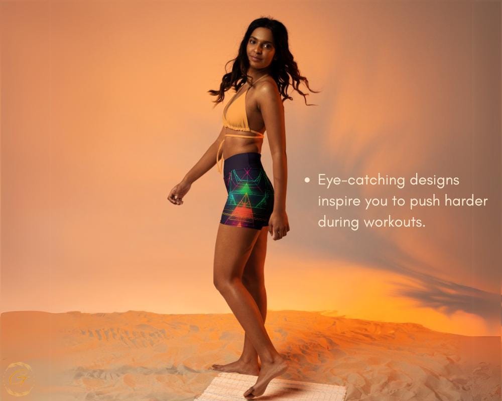 Neon Geometric AOP Yoga Leggings & Shorts