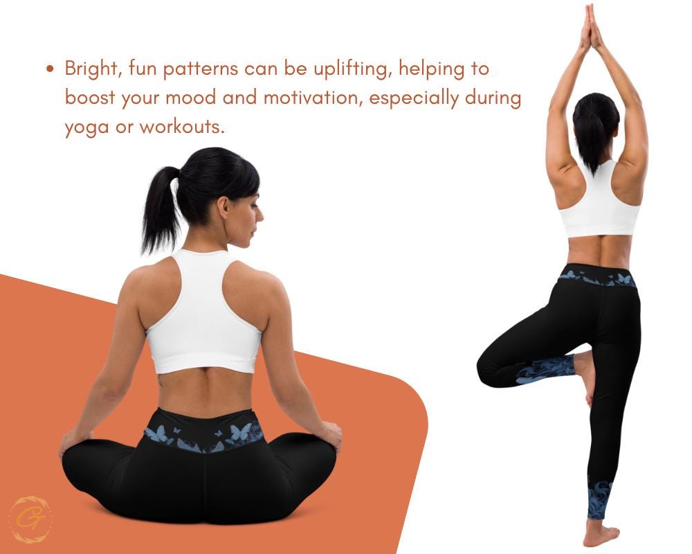 AOP Butterfly Yoga Leggings and Shorts | High-Waisted Activewear for Women | Blue Butterfly Workout Pants | Compression Yoga Shorts & Tights