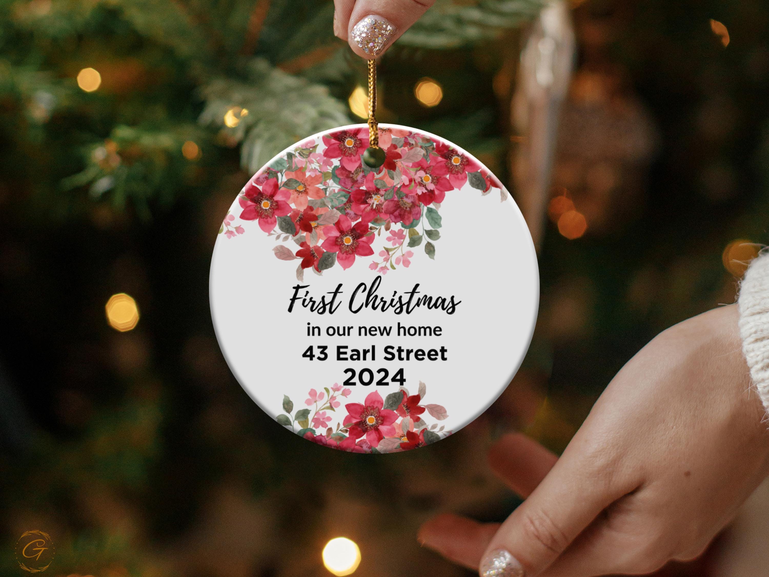 Personalized Christmas Ornament, Our First Christmas Holiday Keepsake, Floral Design Keepsake, 2024 New Home Decoration, Custom Holiday Gift