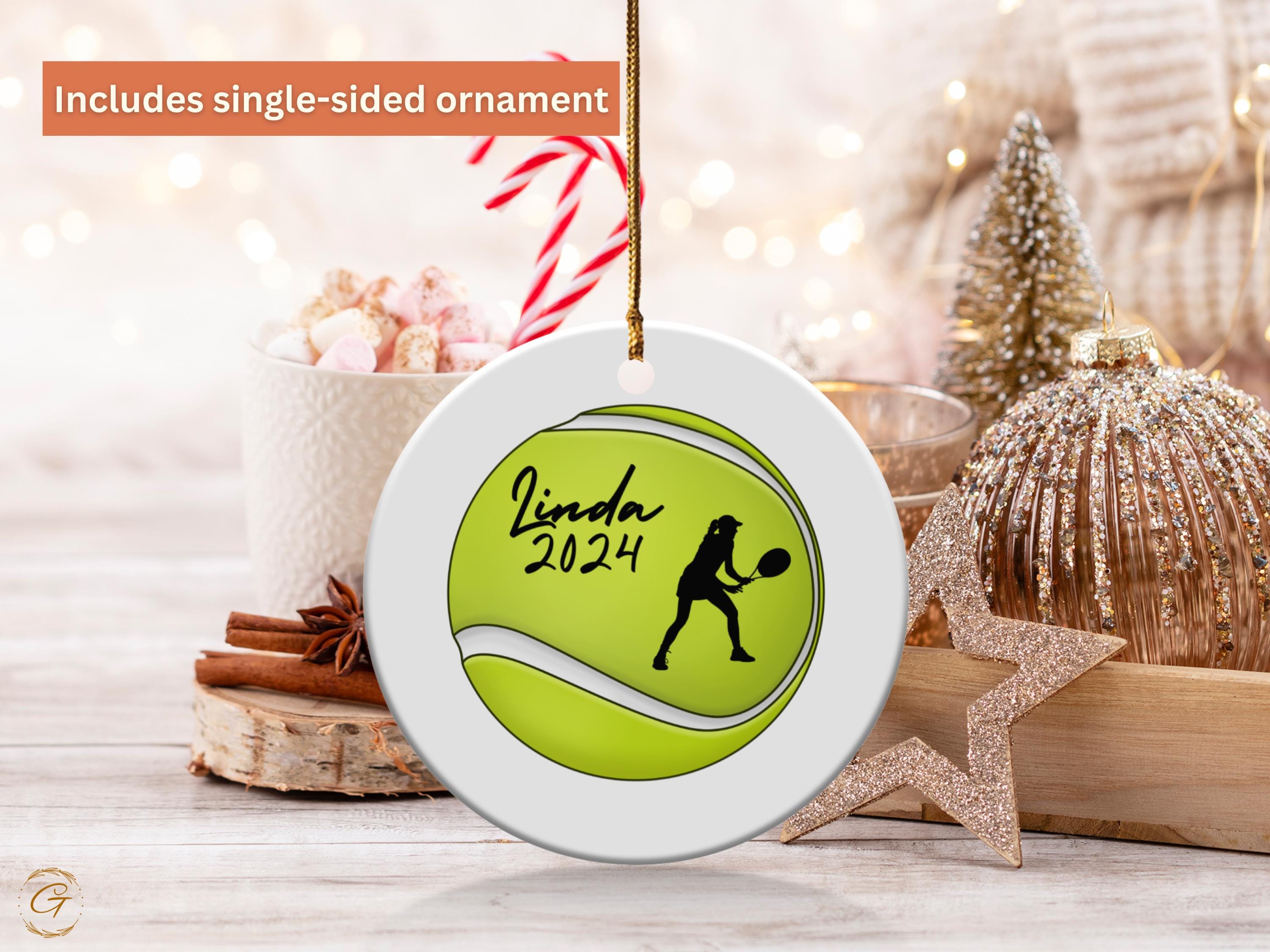 Personalized Tennis Ornament, Custom Tennis Ball Decoration, Sports Lover Gift, Tennis Player Keepsake, Unique Tennis Gift, Holiday Keepsake