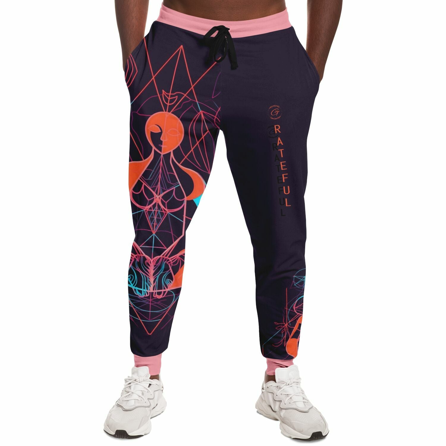 Neon Sacred Geometry Joggers – Spiritual Aesthetic Sweatpants for Men & Women